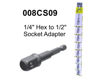 Clip Strip of 1/4in Hex to 1/2in Socket Adaptor